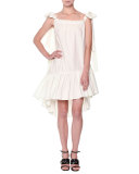 Poplin Off-the-Shoulder Shift Dress, White