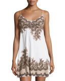 Antique-Lace-Print Microfiber Chemise