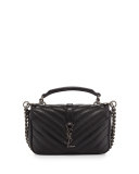 College Matelassé Chain Wallet, Black