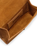 Monogram Medium Suede Fringe Crossbody Bag, Tan