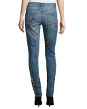 Joana Paint-Splatter Skinny Jeans, Multi