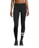 Flex Striped Performance Leggings, Black/White