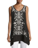 Aoko Sleeveless Embroidered Linen Tunic 