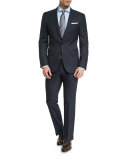 Huge Genius Melange Slim-Fit Two-Piece Suit, Navy