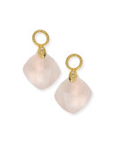18K Rose Quartz Cushion Earring Charms