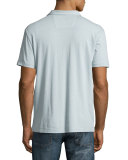 Soft-Collar Peace-Sign Polo Shirt, Light Blue