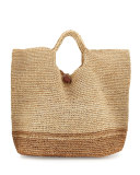 Tash Two-Tone Beach Tote Bag, Neutral