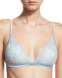 Airy Blooms Soft Triangle Bra, Light Blue