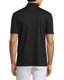 Short-Sleeve Pique Polo Shirt, Black