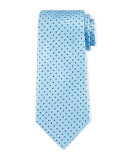 Neat Circle-Dot Print Tie, Light Blue