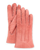 Lamb Shearling Gloves, Pomegranate