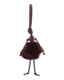 Lolita Crazy Fur Charm for Handbag, Bordeaux