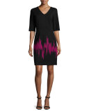 Half-Sleeve Sheath Dress