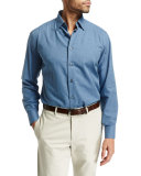 Medium-Wash Chambray Shirt, Blue