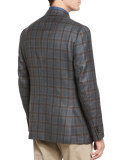 Windowpane Two-Button Sport Coat, Green