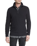 Corringham Double-Breasted Wool Coat, Dark Ink