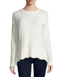 Barabell Dropped-Shoulder Sweater, Milk