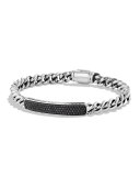 Petite Pavé ID Bracelet with Black Diamonds