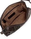 Intrecciato Small Embroidered Crossbody Bag, Brown/Black/Gray