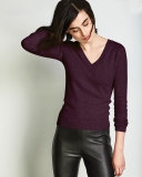Long-Sleeve V-Neck Relaxed-Fit Cashmere Sweater 