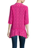 Taffy 3/4-Sleeve Georgette Tunic, Plus Size 