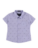 Short-Sleeve Oxford Bicycle Shirt, Blue, Size 12-36 Months
