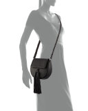 Isobel Leather Saddle Bag, Black
