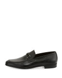 Saffiano Leather Bit Loafer, Black