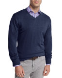 Cashmere-Blend V-Neck Sweater