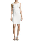 Classic Bandage Sleeveless Sheath Dress, White