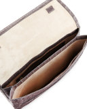 Small Soft Crocodile Envelope Clutch Bag