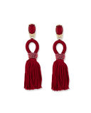 Short Silk Tassel Drop Earrings