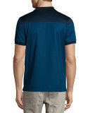 Mercerized Cotton English-Stripe Short-Sleeve Polo Shirt