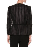 Laser-Cut Scalloped Jacket, Black