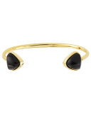 Inca 18k Gold-Plate Cuff Bracelet in Onyx