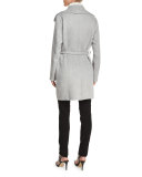 Belted Cocoon Coat, Pearl Heather
