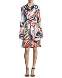 Montagne Long-Sleeve Dress, Multicolor