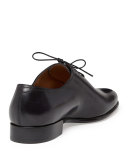 Alessandro One-Piece Leather Shoe, Black 