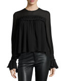 Monarch Long-Sleeve Silk Top