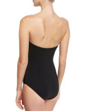 Bright Like A Diamond Sequined Bandeau One-Piece Swimsuit, Black