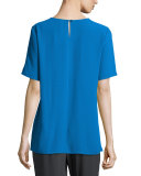 Short-Sleeve Silk Box Top 