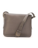 Men's Leather Messenger Bag, Slate