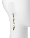 Uti Light Horn & Turquoise Drop Earrings