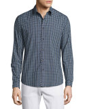 Benner Small-Check Sport Shirt, Victory Multi