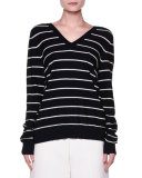 Long-Sleeve Striped Sweater, Ultramarine