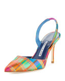 Carolyne Satin High-Heel Halter Pump, Multi