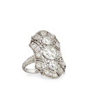 Estate Edwardian Three-Stone Diamond Dinner Ring, Size 4.5