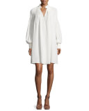 Edwardian Silk Plissé Tent Dress, Ivory