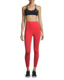 Technical-Knit 7/8-Length Leggings, Red
