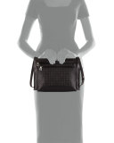 Large Embossed Double-Pouch Crossbody Bag, Black